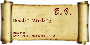 Bodó Virág névjegykártya